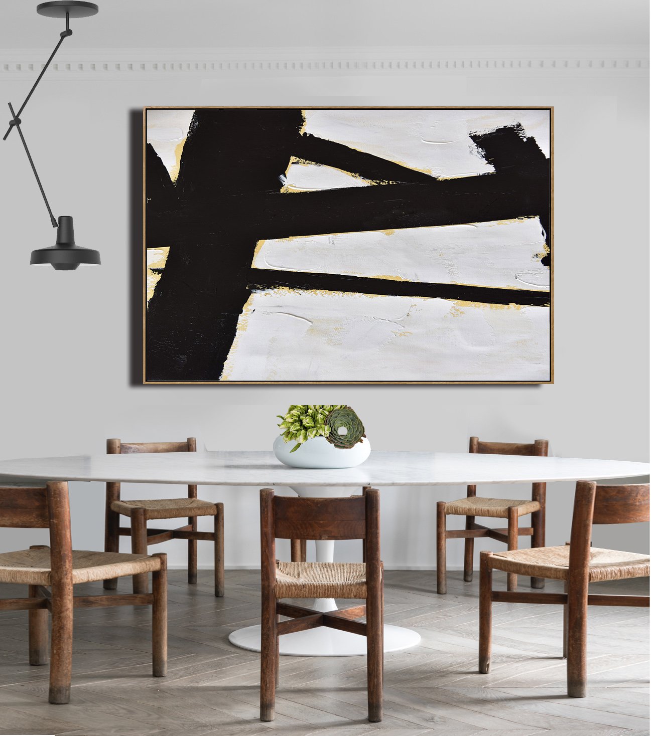 Horizontal Palette Knife Minimalist Art #C3Z